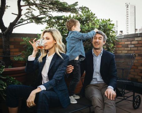Desi Lydic with her husband Gannon Brousseau and son.